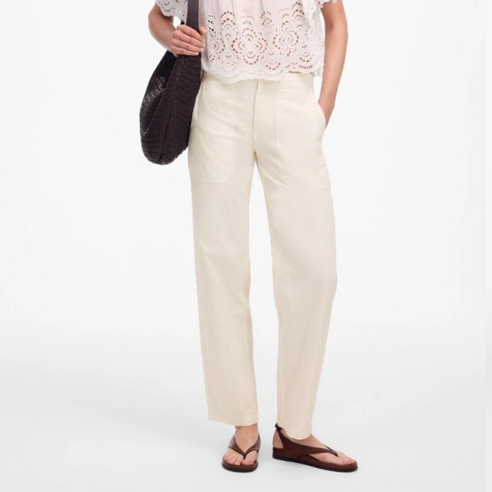 Madewell Tapered Leg Utility Pants Lighthouse Ivory Cream Cotton Minimalist 26
